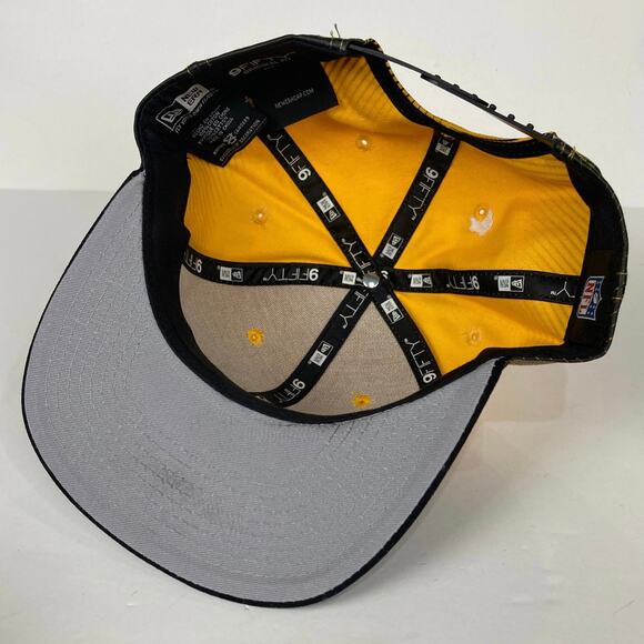 Pittsburgh Steelers New Era Dashed Lines Snapback Hat 9fifty Cap Yellow Black - Picture 7 of 10